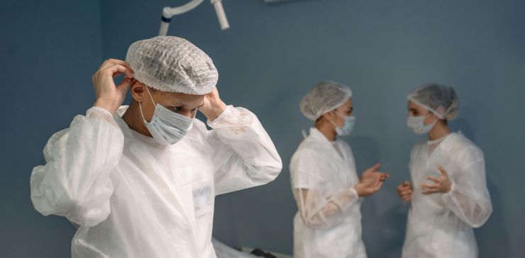 operating room with three doctors